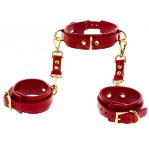 Collier d ring avec menottes de poignets taboom rouge e comtoy