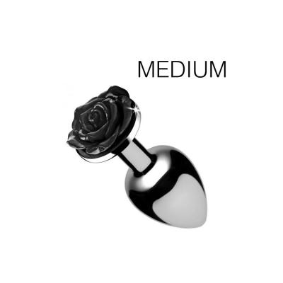 Plug bijou avec rose noire 75 x 34 cm medium e comtoy