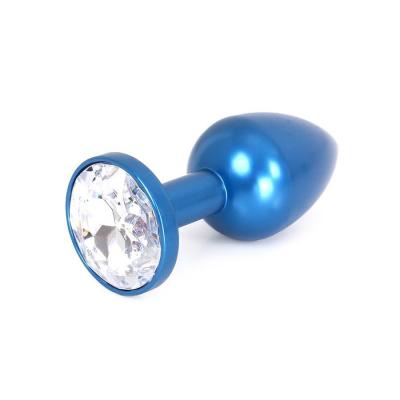 Plug bijou en alu gem light 6 x 28 cm bleu e comtoy