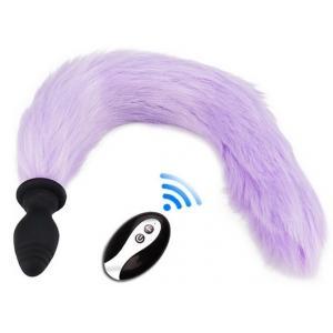 Plug queue vibrant fox tail vibe 65 x 32cm queue 40cm violette e comtoy