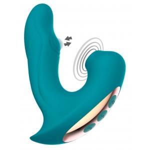 Stimulateur de clitoris et point g eternal 15cm turquoise e comtoy